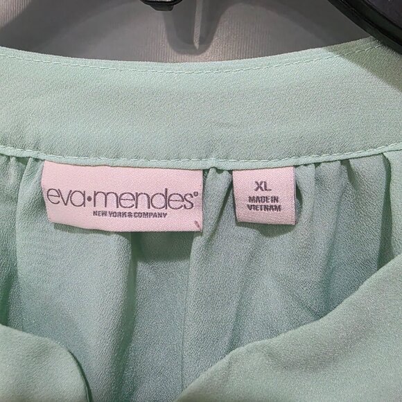 Eva Mendes Womens Sleeveless Tank Top Lot XL Mint Green Pink Button Front Blouse - Picture 5 of 15